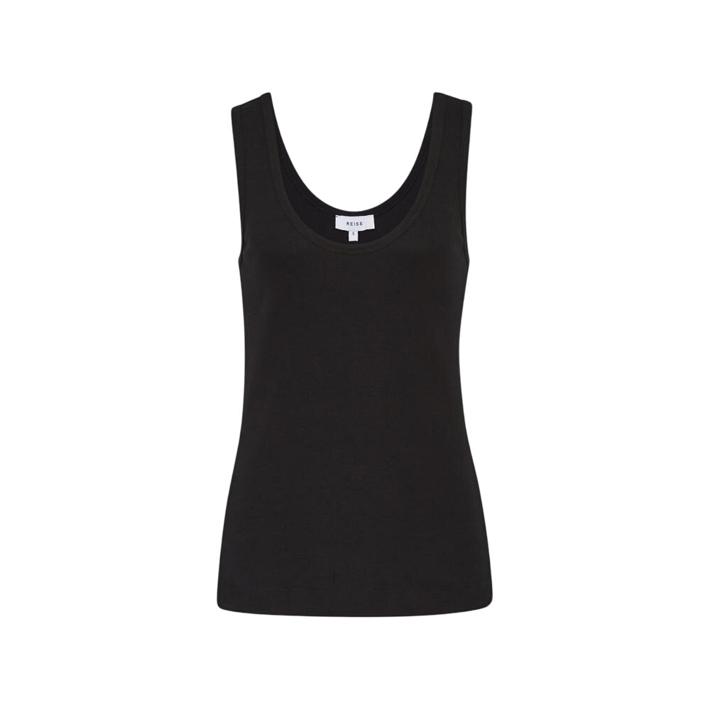 REISS Violet Stretch-Cotton Ribbed Vest